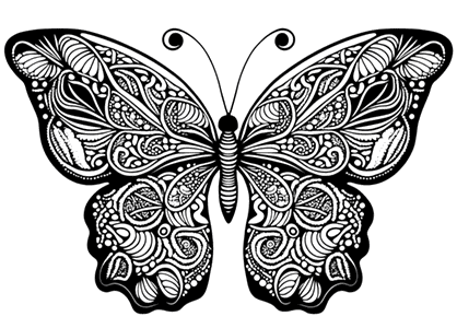 Dibujo de una mariposa para colorear