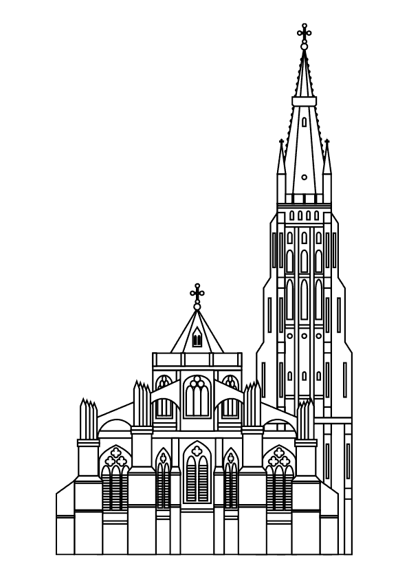 Dibujo para colorear Iglesia Nuestra Señora de Brujas en Bélgica