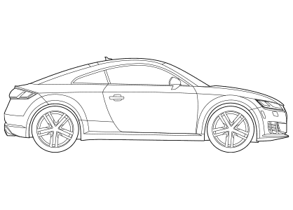 Dibujo para colorear un coche Audi TT sport coupe