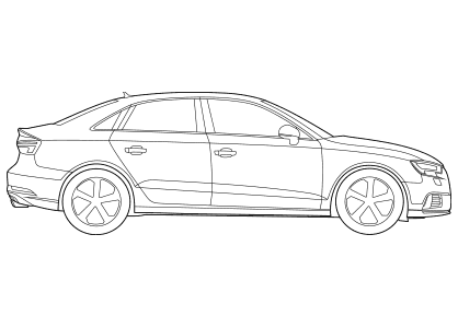 Dibujo para colorear un coche Audi A3 Sedan