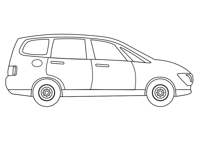 Dibujo para colorear un coche caravan auto