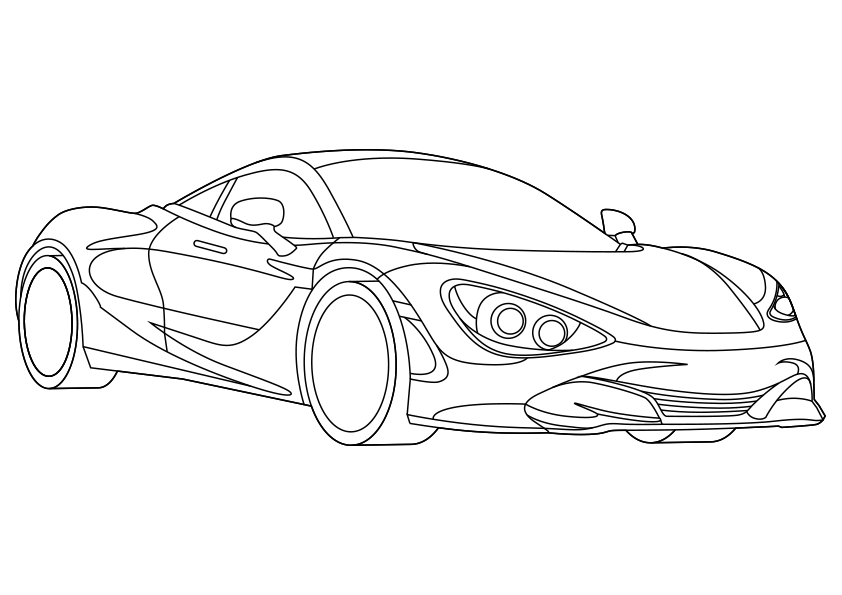 Dibujo para colorear un coche deportivo auto, carro. Sport car coloring page.