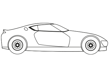 Dibujo para colorear un coche deportivo