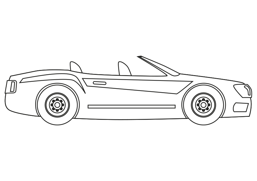 Dibujo para colorear un coche descapotable auto