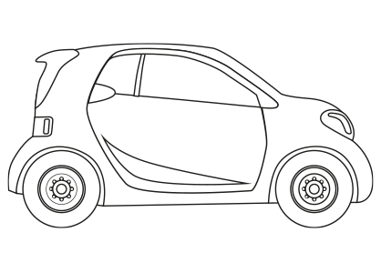 Dibujo para colorear un coche eléctrico Smart