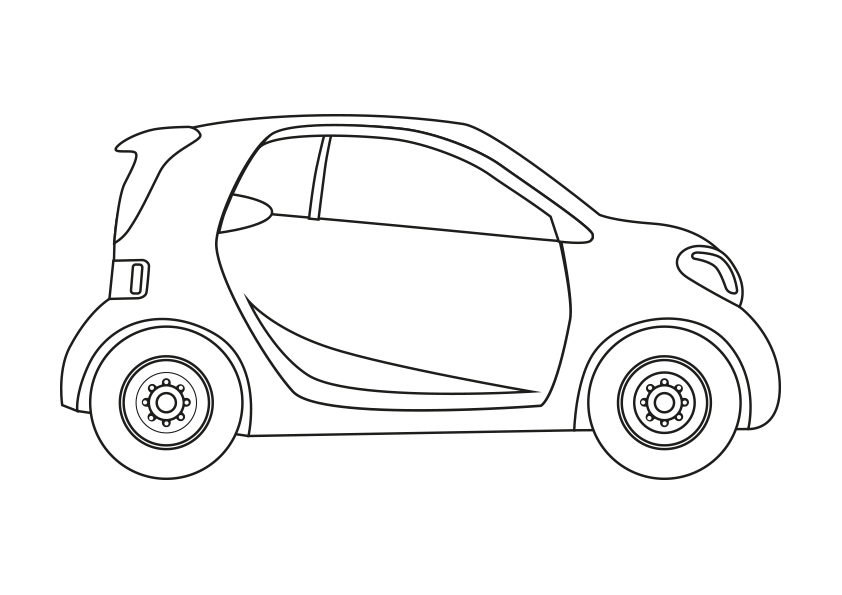 Dibujo para colorear un coche eléctrico Smart auto