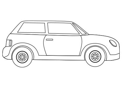 Dibujo para colorear un coche Mini