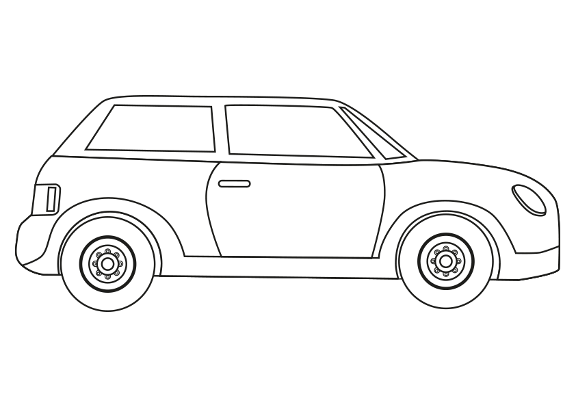 Dibujo para colorear un coche Mini auto