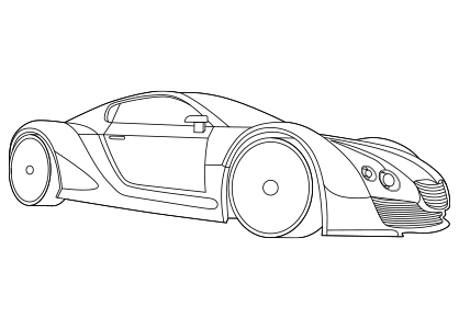 Dibujo para colorear un coche super deportivo carro auto
