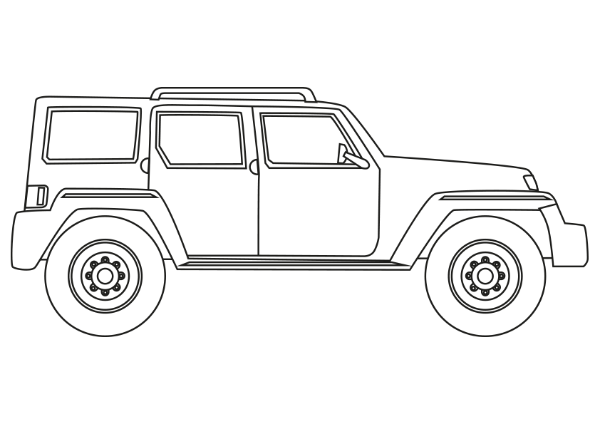 Dibujo para colorear un coche todoterreno auto