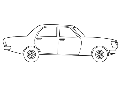 Dibujo para colorear un coche de la Unión Soviética