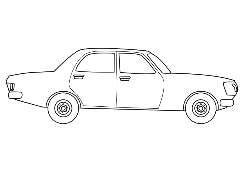 Dibujo para colorear un coche de la antigua Unión Soviética