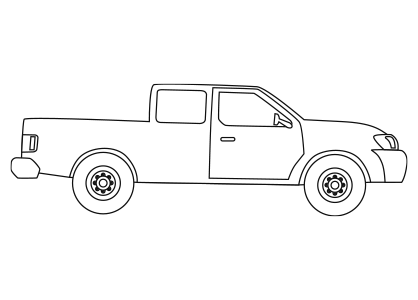 Dibujo para colorear una furgoneta pickup