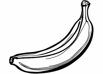 Dibujo de un plátano para colorear