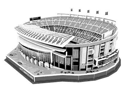 Camp Nou Stadium coloring page, the home of the Futbol Club Barcelona