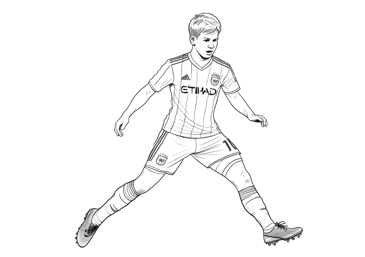Dibujo de Kevin De Bruyne para colorear. Dibujo del jugador de fútbol Frenkie de Jong. Dibujo para imprimir del futbolista Frenkie de Jong. Dibujo de Kevin De Bruyne para descargar. Dibujo de Kevin De Bruyne para pintar.