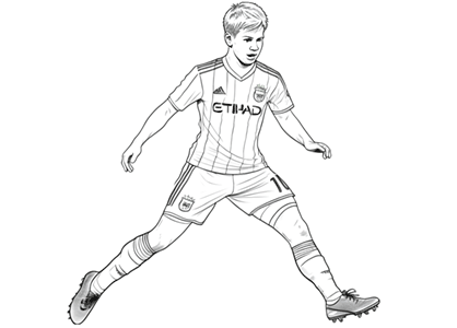 Imagen dibujo futbolista Kevin De Bruyne, del Manchester City
