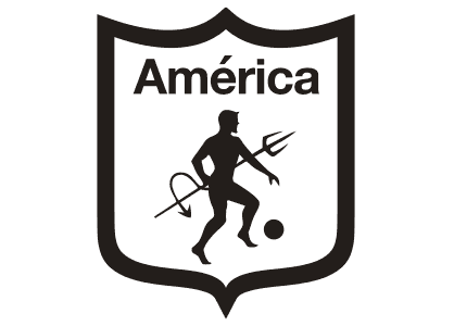 Dibujo para colorear el escudo del América de Cali (Colombia), fundado el 13 de febrero de 1927.