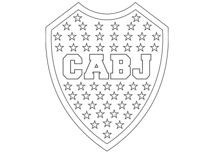Dibujo para colorear el escudo del Boca Juniors