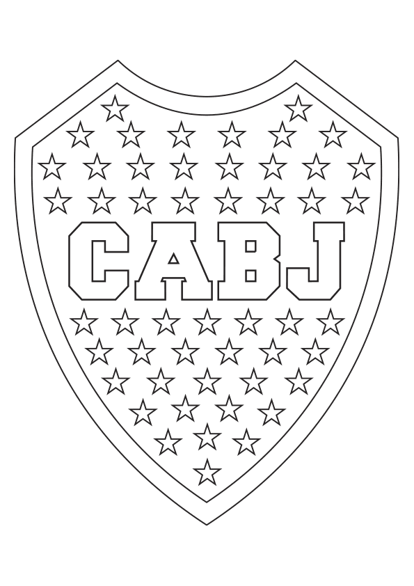 Dibujo para colorear el escudo del Club Atlético Boca Juniors de Buenos Aires (Argentina)