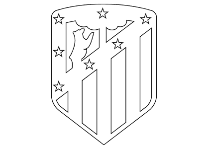 Dibujo para colorear el escudo del Club Atlético de Madrid