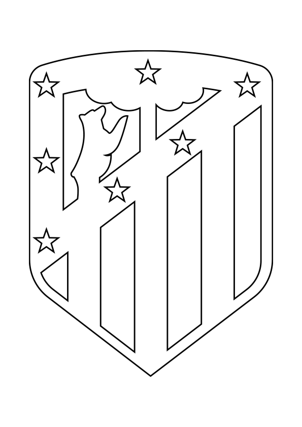Dibujo para colorear el escudo del Club Atlético de Madrid (España)