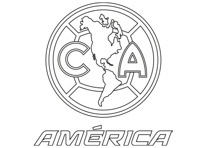 Dibujo para colorear el escudo del Club de Fútbol América de México