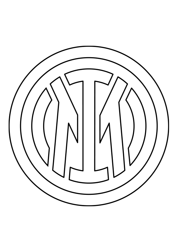 Dibujo para colorear el escudo del Inter de Milán (Italia)