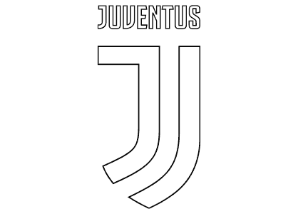 Dibujo para colorear el escudo de la Juve, Juventus de Turín