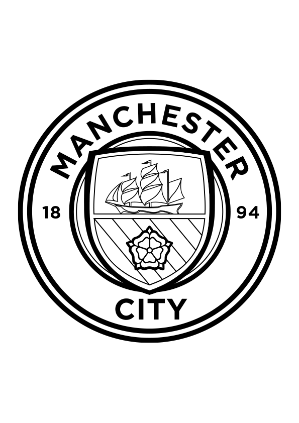 Dibujo para colorear el escudo del Manchester City (Inglaterra)