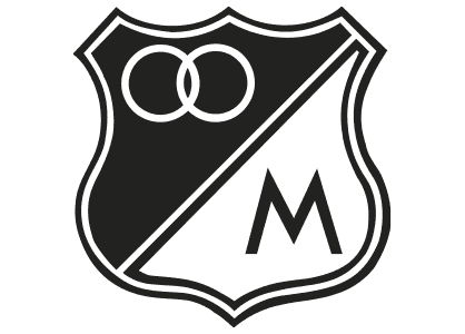 Dibujo para colorear el escudo del Millonarios Fútbol Club de Bogotá (Colombia)