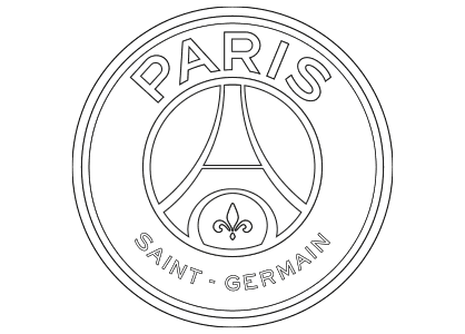 Dibujo para colorear el escudo del Paris Sant Germain