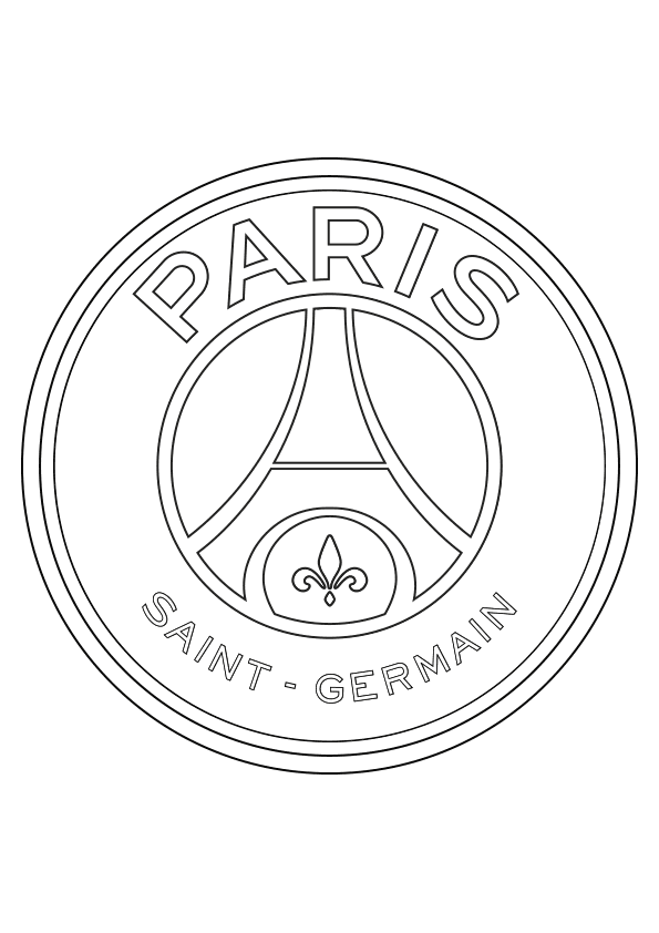 Dibujo para colorear el escudo del Paris Saint Germain