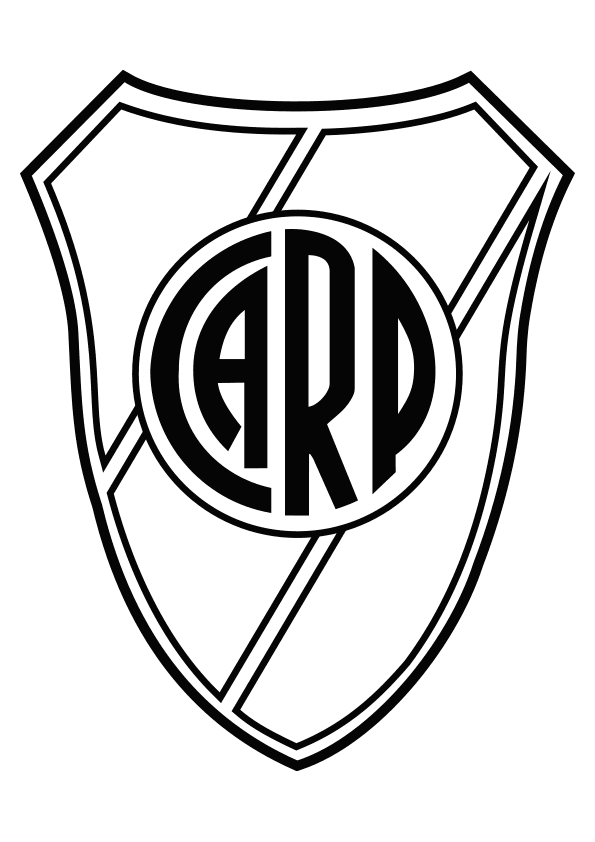 Dibujo para colorear el escudo del Club Atlético River Plate (Argentina)