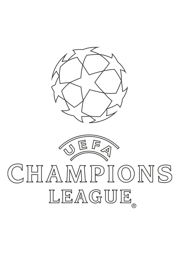 DDibujo para colorear el logo de la UEFA Champions League. Escudo de la UEFA Champions League.