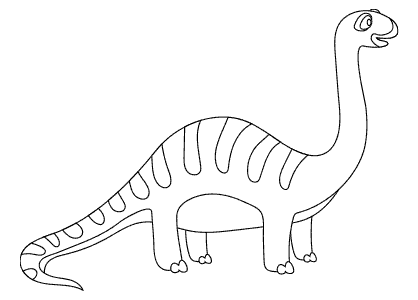 Dibujo para colorear un dinosaurio Brontosaurio. Brontosaurus dinosaur coloring page