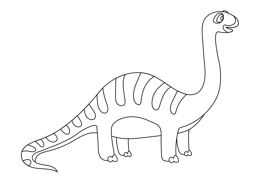 Dibujo para colorear dinosaurio Brontosaurio. Brontosaurus dinosaur coloring page