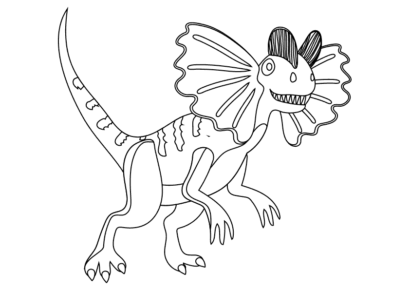 Dibujo para colorear dinosaurio dilophosaurus. Dilophosaurus dinosaur coloring page