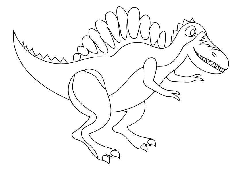 Dibujo colorear dinosaurio espinosaurio. Spinosaurus dinosaur coloring page