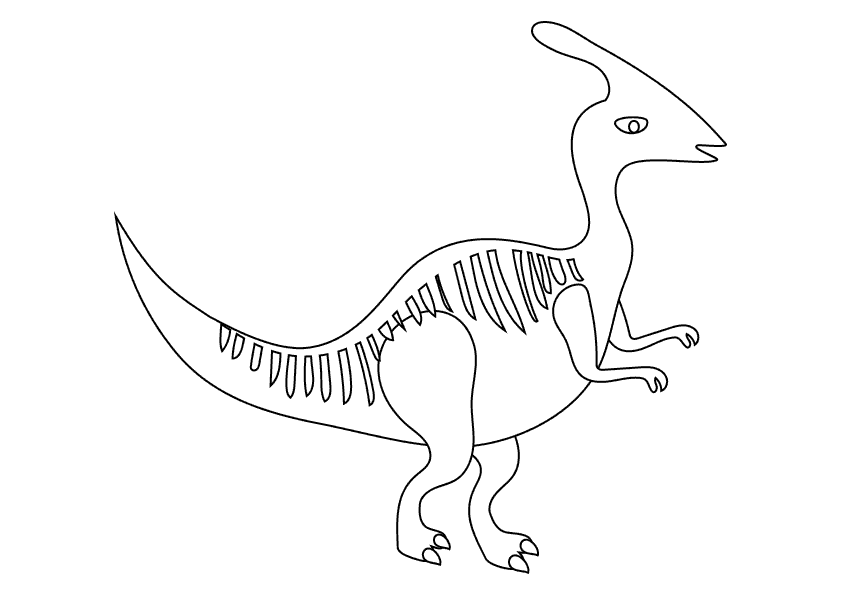 Dibujo para colorear dinosaurio parasaurolophus. Parasaurolophus dinosaur coloring page