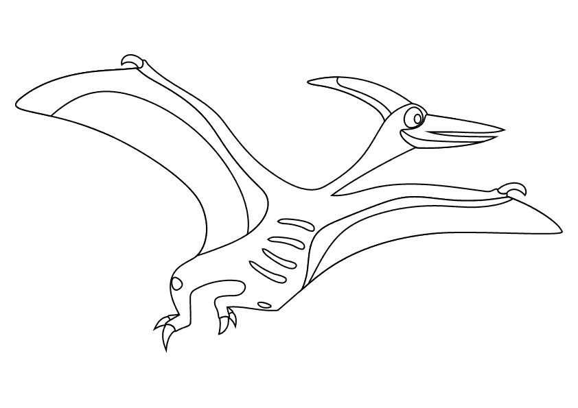 Dibujo para colorear dinosaurio pteranodon. Pteranodon dinosaur coloring page.