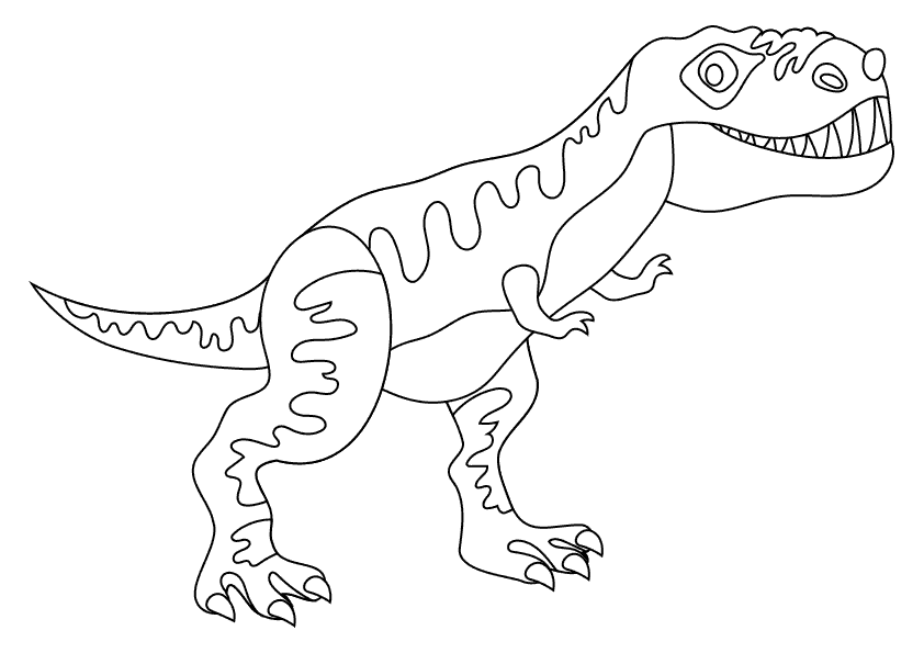 Dibujo para colorear dinosaurio Tiranosaurio Rex. Tyrannosaurus Rex dinosaur coloring page.