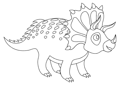 Dibujo para colorear un dinosaurio Triceratops.