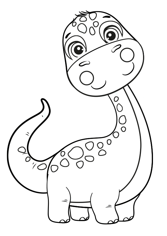Dibujo de un dinosaurio joven para colorear