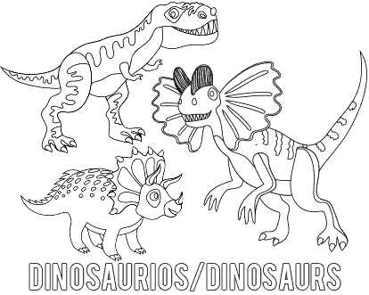 Dibujos para colorear dinosaurios. Dinosaurs coloring pages