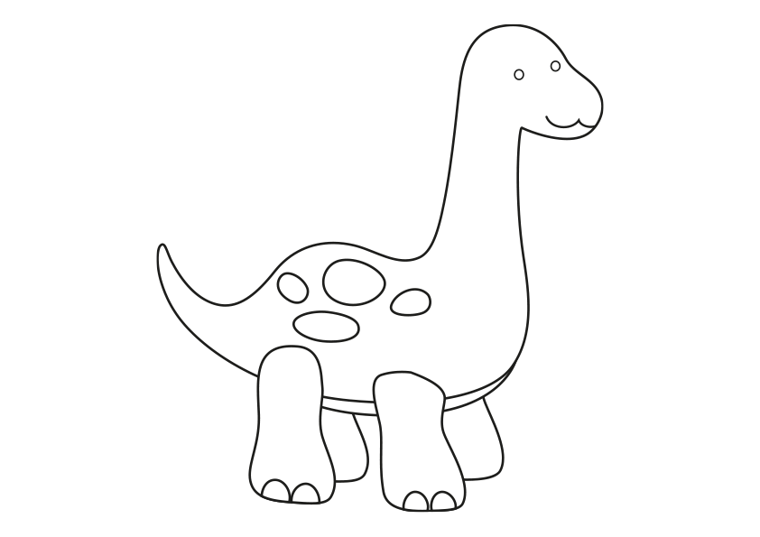 Dibujo para colorear dinosaurio diplodocus infantil. Diplodocus dinosaur coloring page for kids