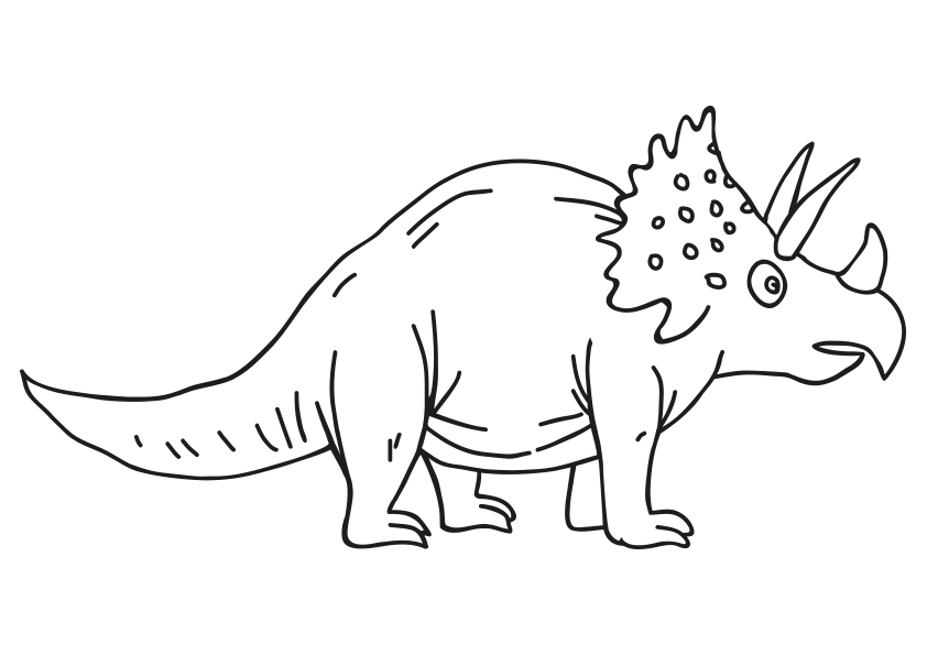 Dibujos de dinosaurios para colorear. Dinosaurio triceratops de perfil.