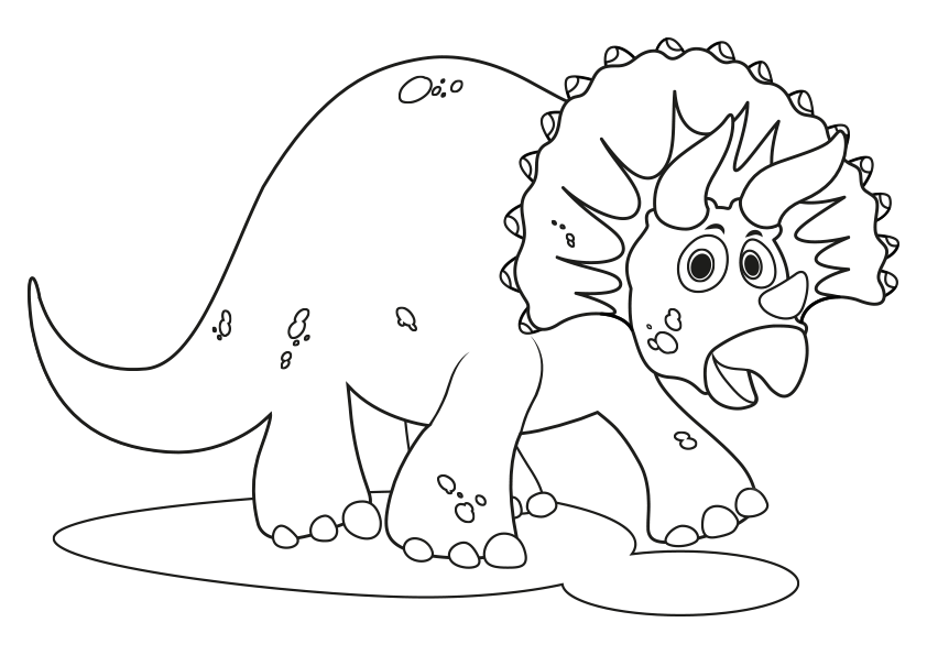 Dibujos de dinosaurios para colorear. Dinosaurio triceratops