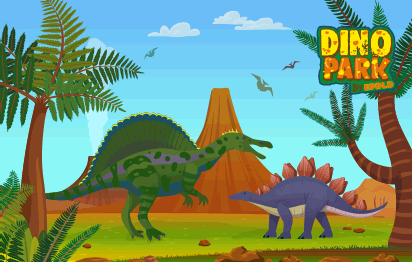 Dibujo de dinosaurios para descargar e imprimir, Dino Park by EPDLD.