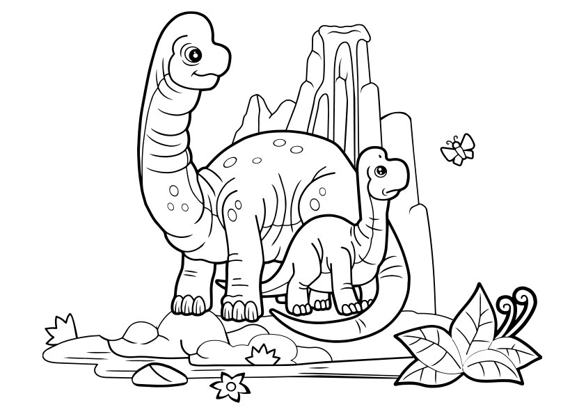 Dibujo de dinosaurios brachiosaurus para colorear. Brachiosaurus dinosaurs coloring page